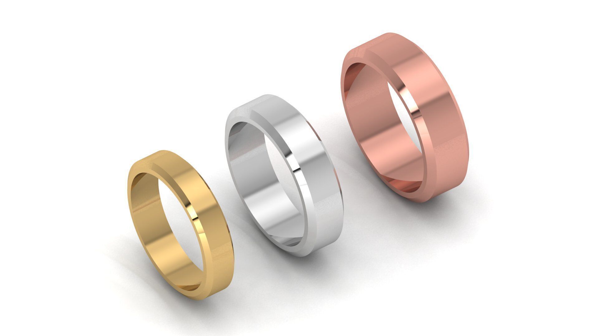 Plain Gold Band Ring 3D print model_29