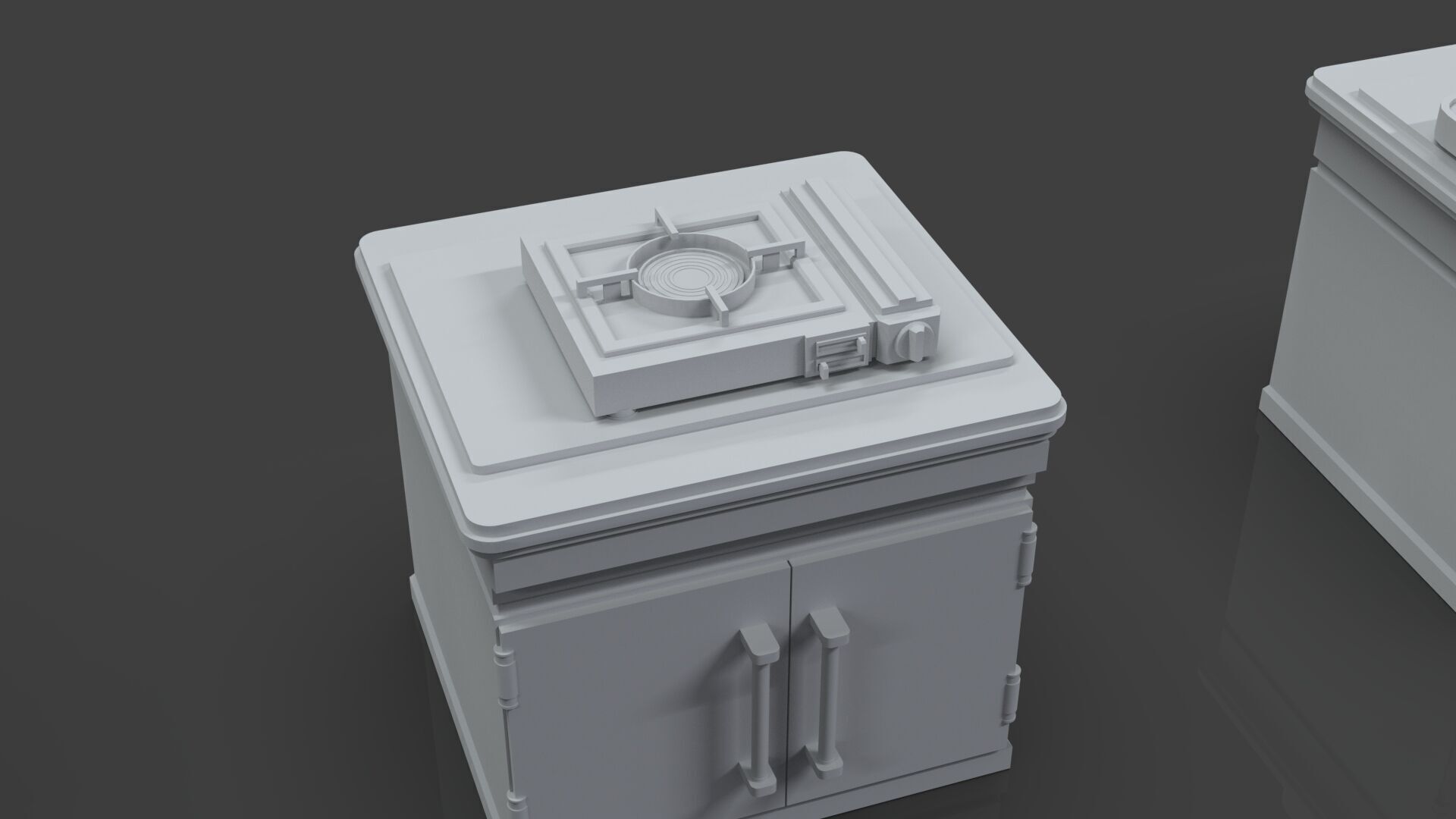 Low Poly 5 Gas Stoves Mini Pack 5 - Gameready - Untextured Low-poly 3D model_5