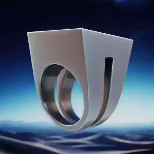 Monolith Cut Ring - Modern Futuristic 3D Print Jewelry 09