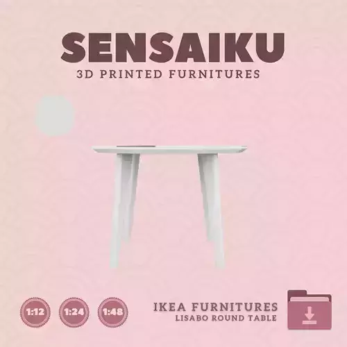 LISABO Round Table for Miniature Dollhouse IKEA 3D Print