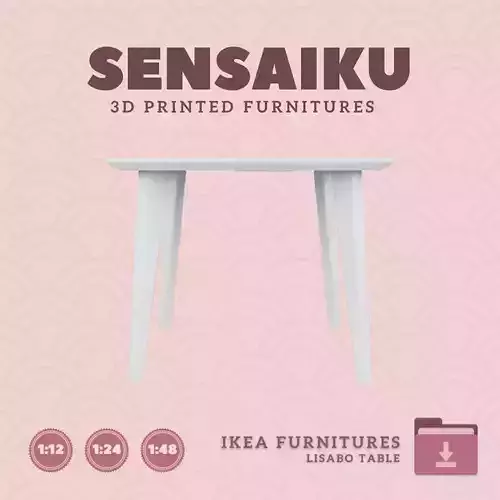 LISABO Table V2 for Miniature Dollhouse IKEA 3D Print
