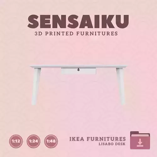 LISABO Desk for Miniature Dollhouse IKEA 3D Print