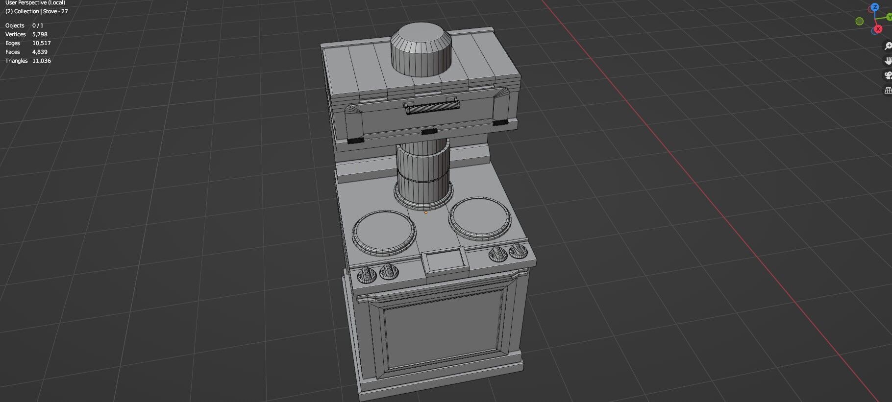 Low Poly 5 Gas Stoves Mini Pack 6 - Gameready - Untextured Low-poly 3D model_7