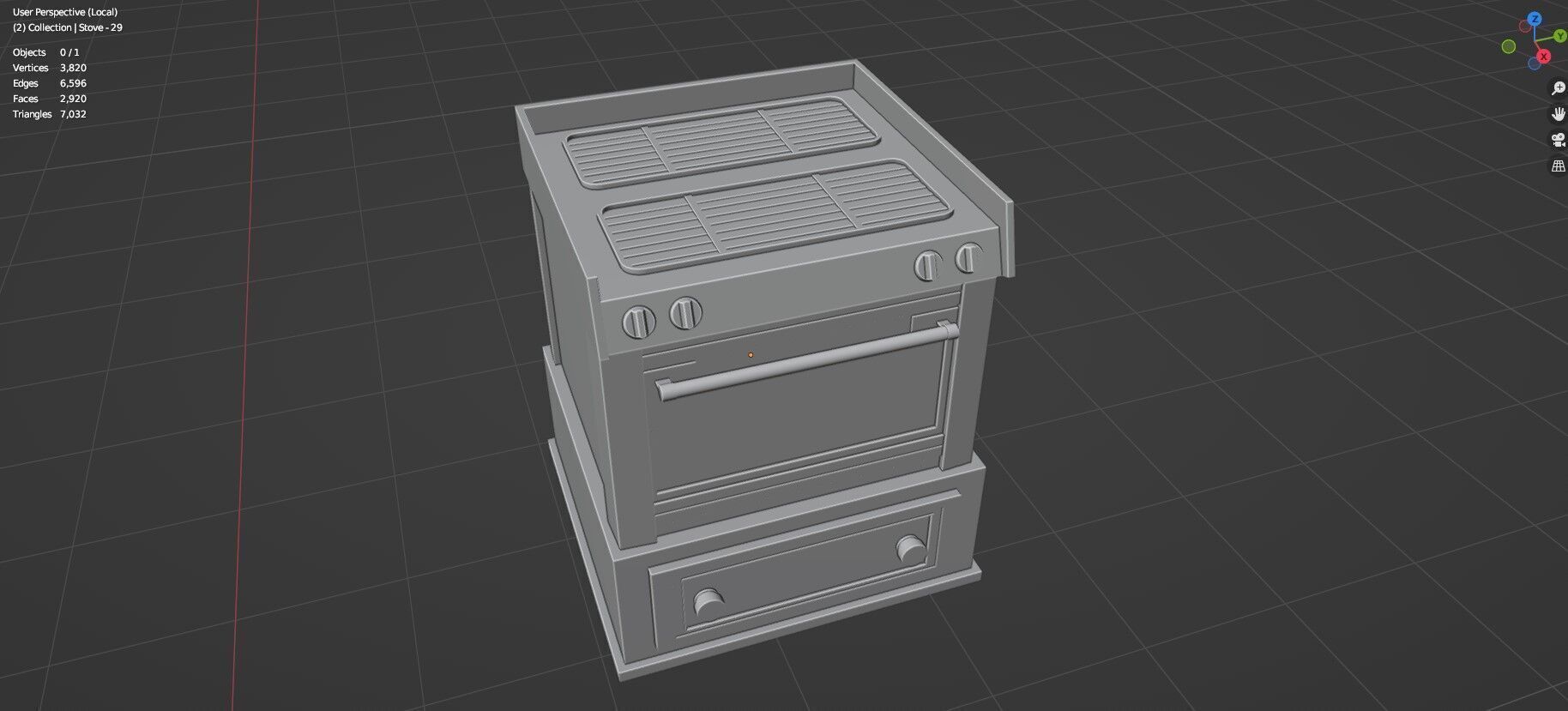 Low Poly 5 Gas Stoves Mini Pack 6 - Gameready - Untextured Low-poly 3D model_25