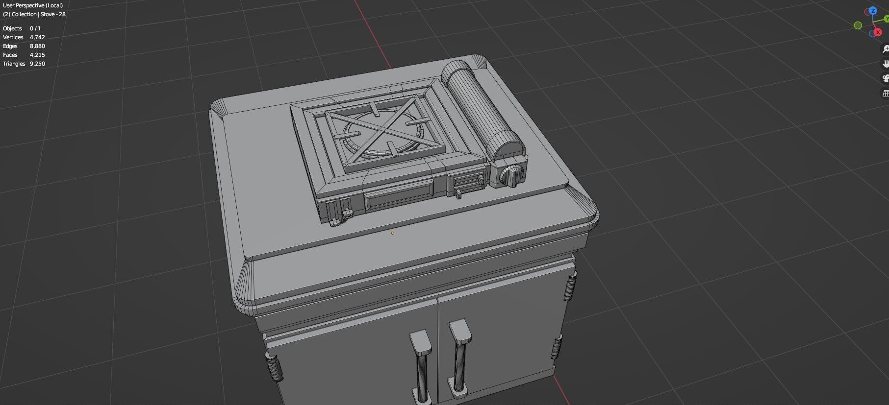 Low Poly 5 Gas Stoves Mini Pack 6 - Gameready - Untextured Low-poly 3D model_8