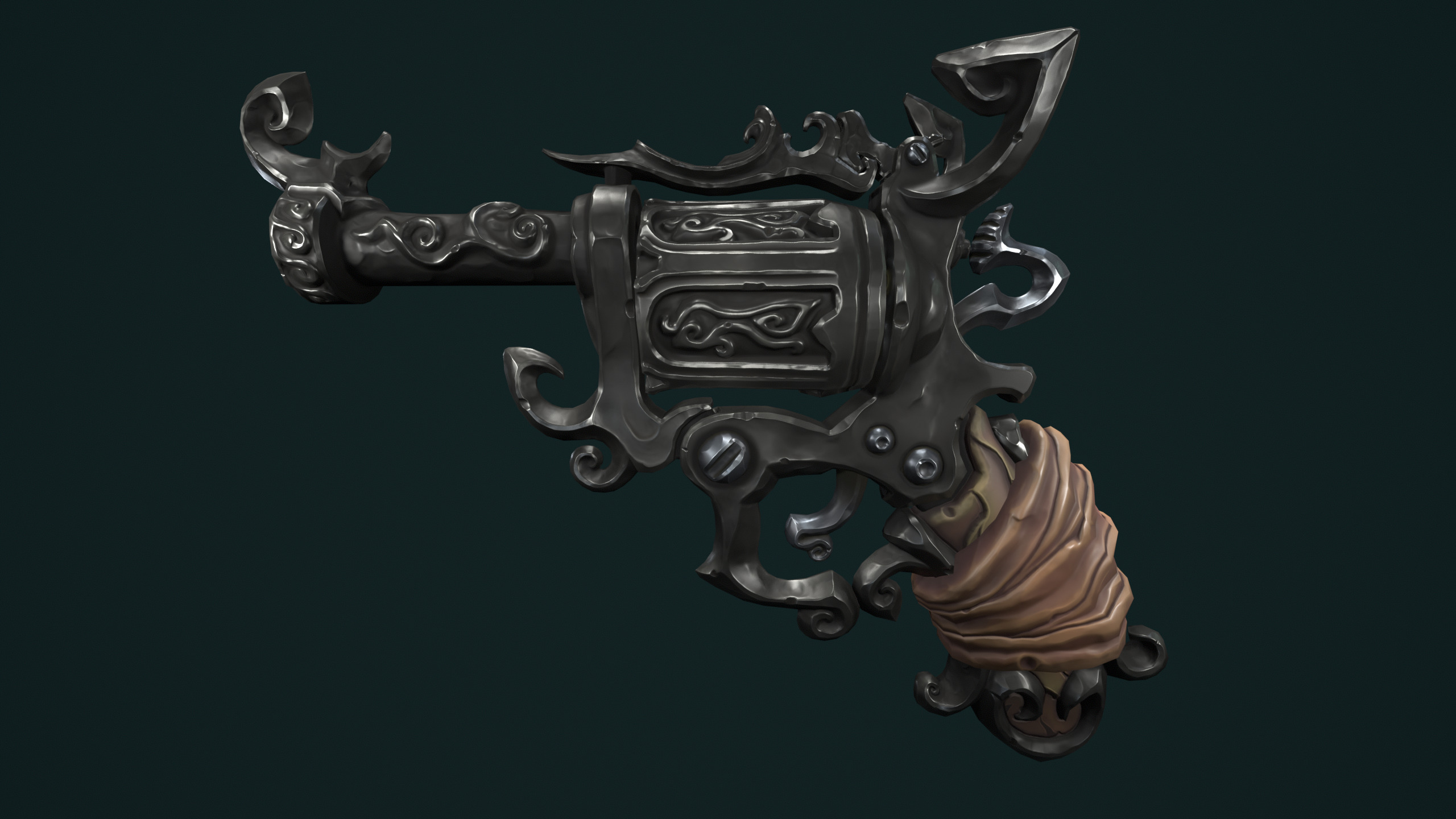 Stylized pirate revolver 3d print 3D print model_10