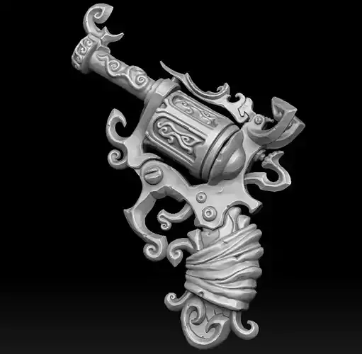 Stylized pirate revolver 3d print 3D print model