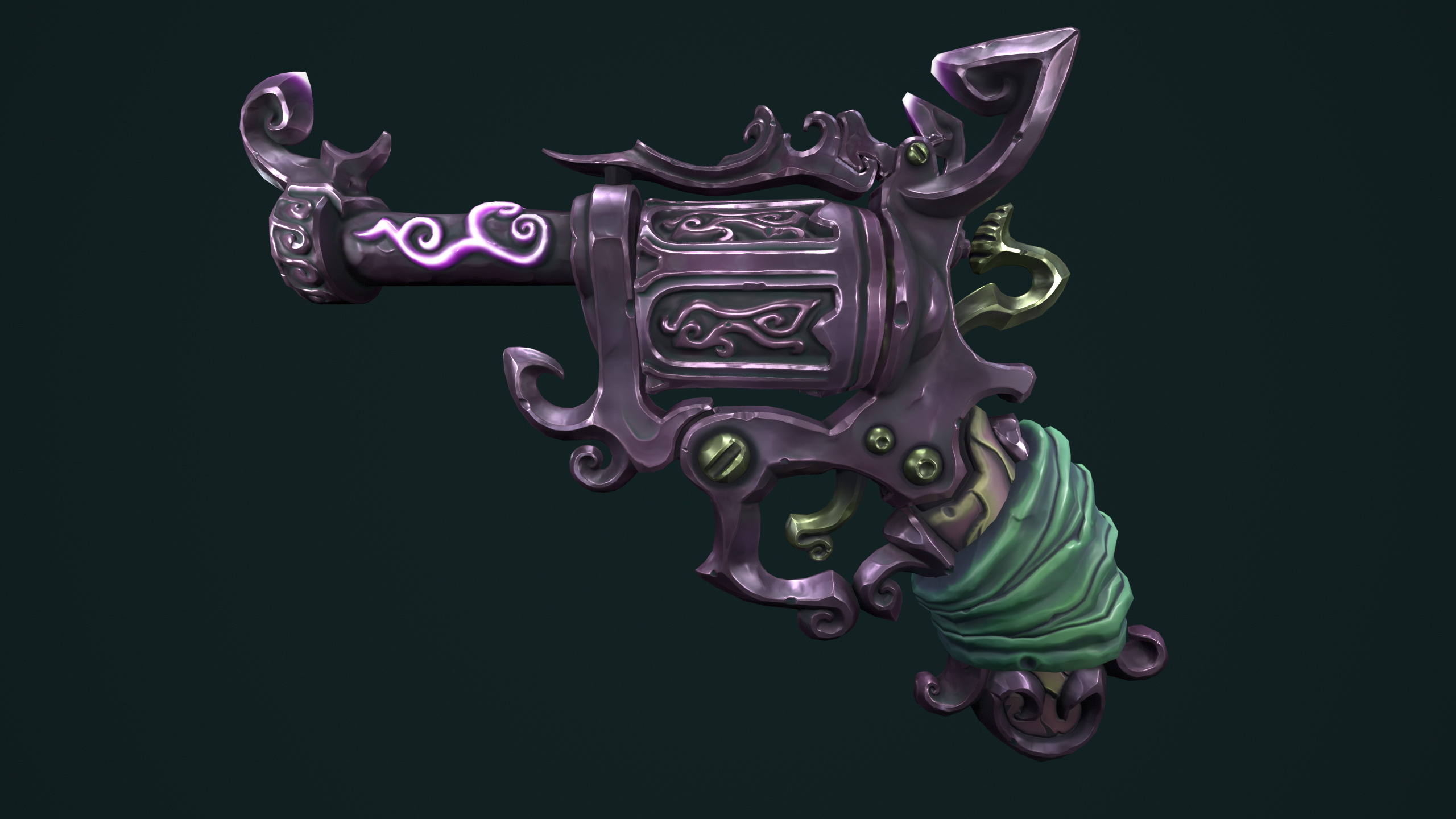 Stylized pirate revolver 3d print 3D print model_6