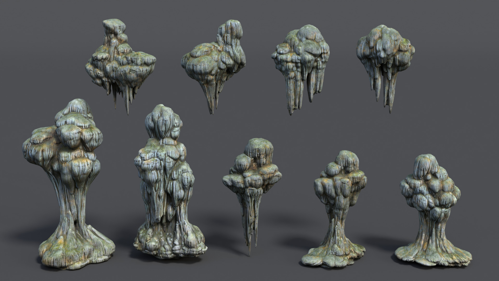 9 Modular Cave Formations - 250218 Low-poly 3D model_1