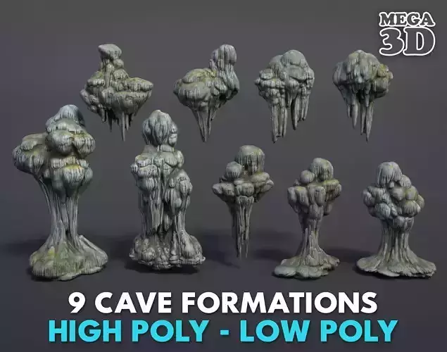 9 Modular Cave Formations - 250218