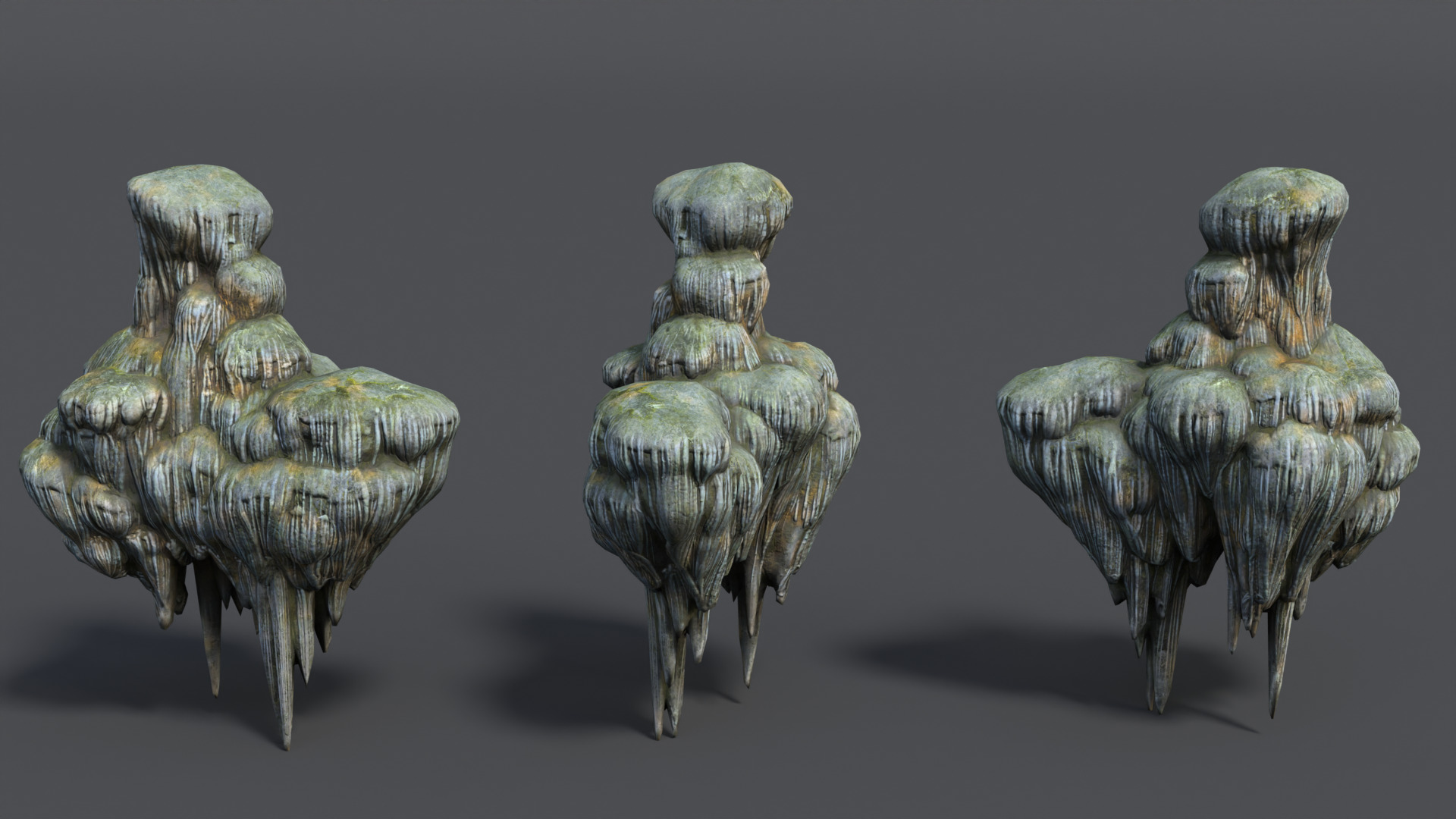 9 Modular Cave Formations - 250218 Low-poly 3D model_3