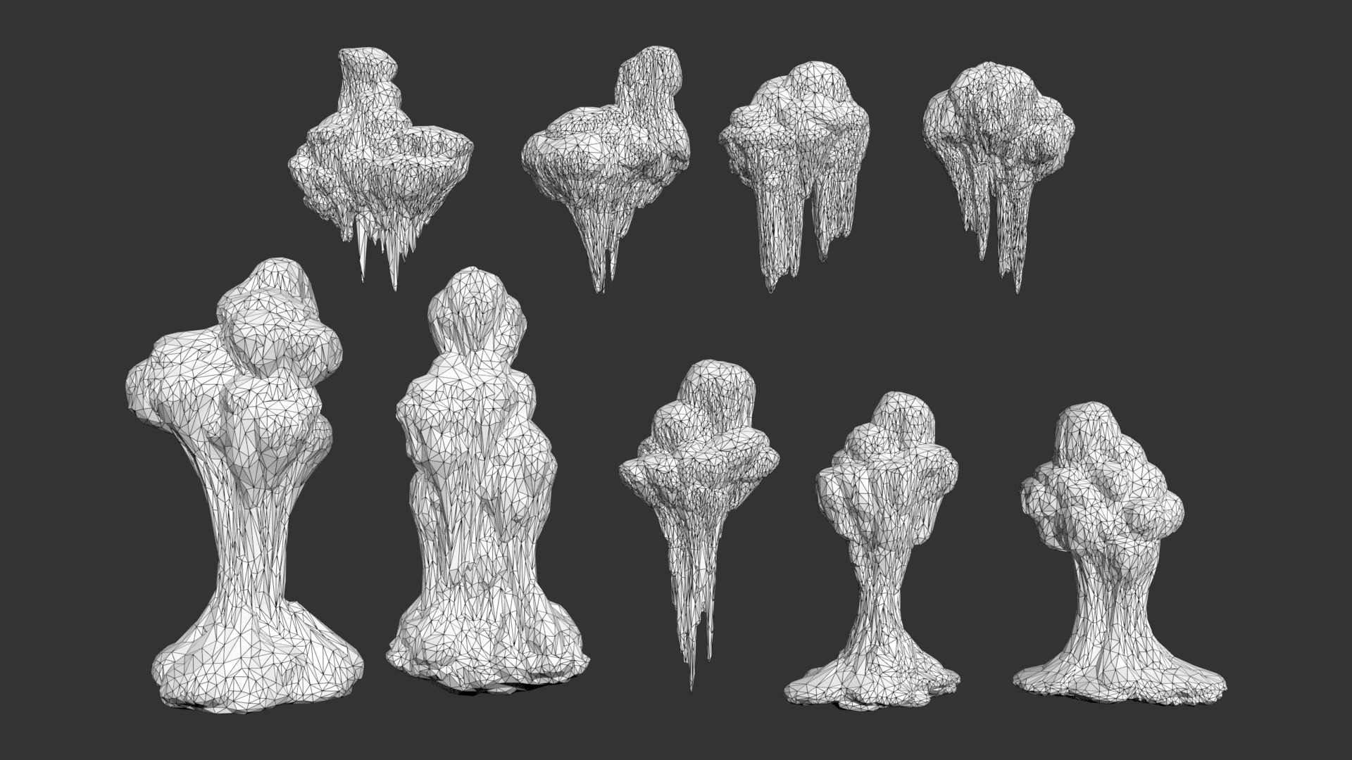 9 Modular Cave Formations - 250218 Low-poly 3D model_11