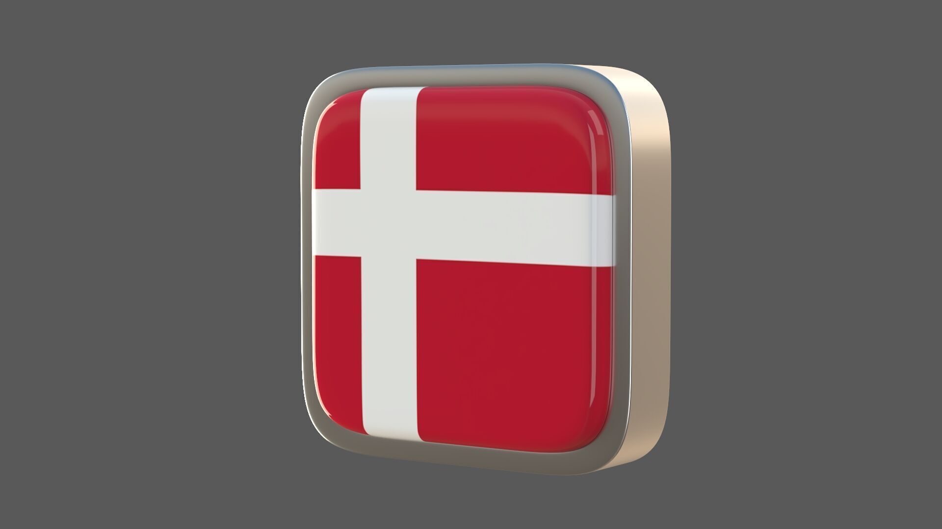 Denmark flage icon 3D model_1