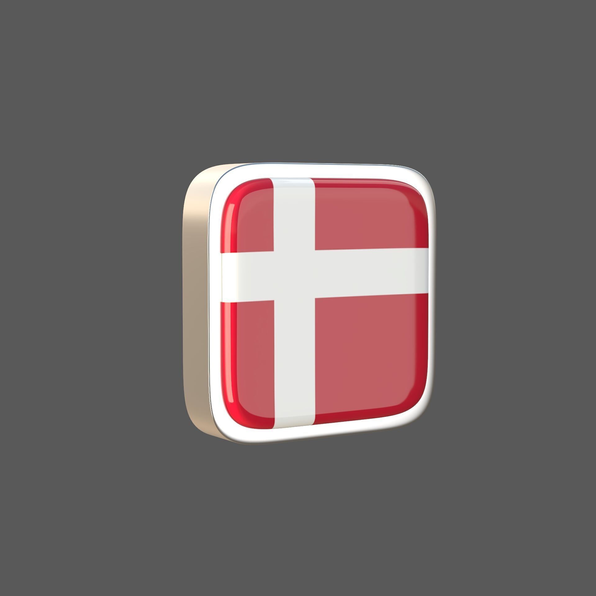Denmark flage icon 3D model_6