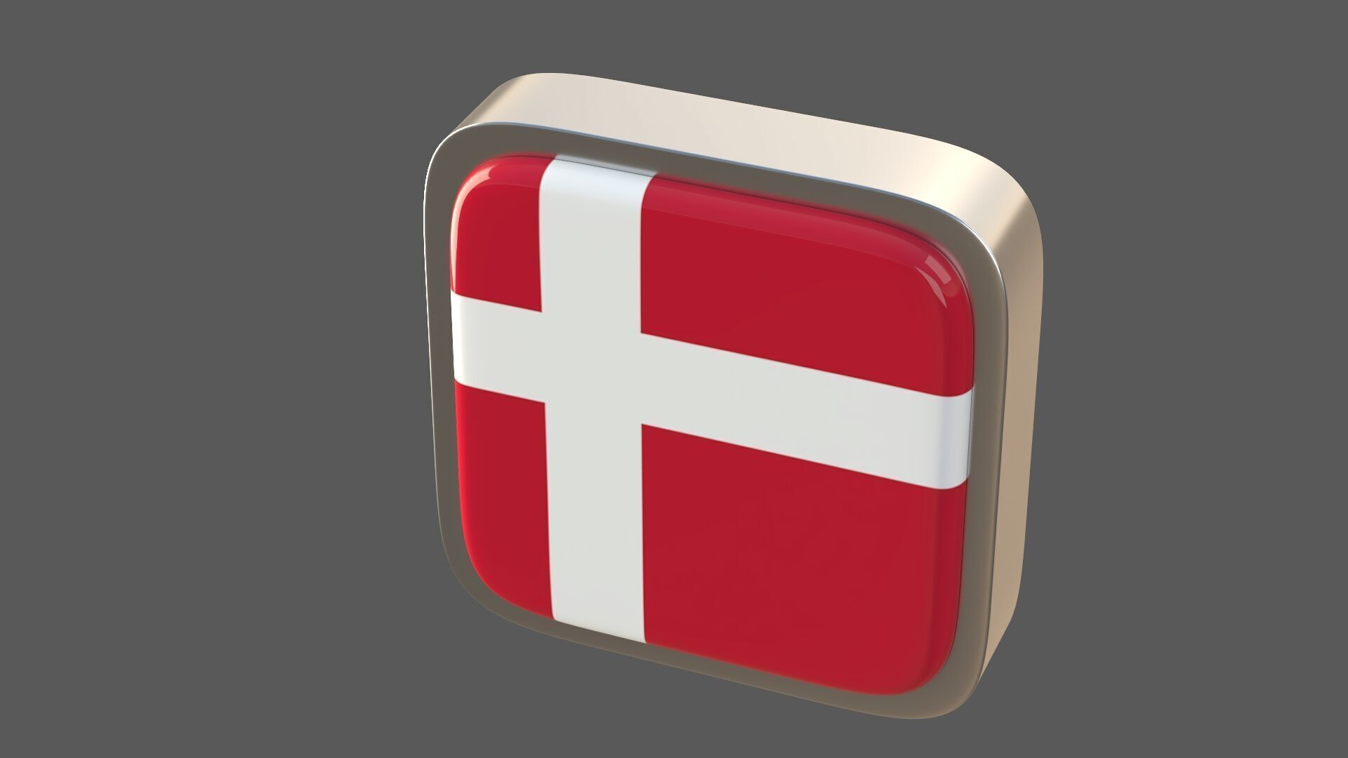 Denmark flage icon 3D model_4
