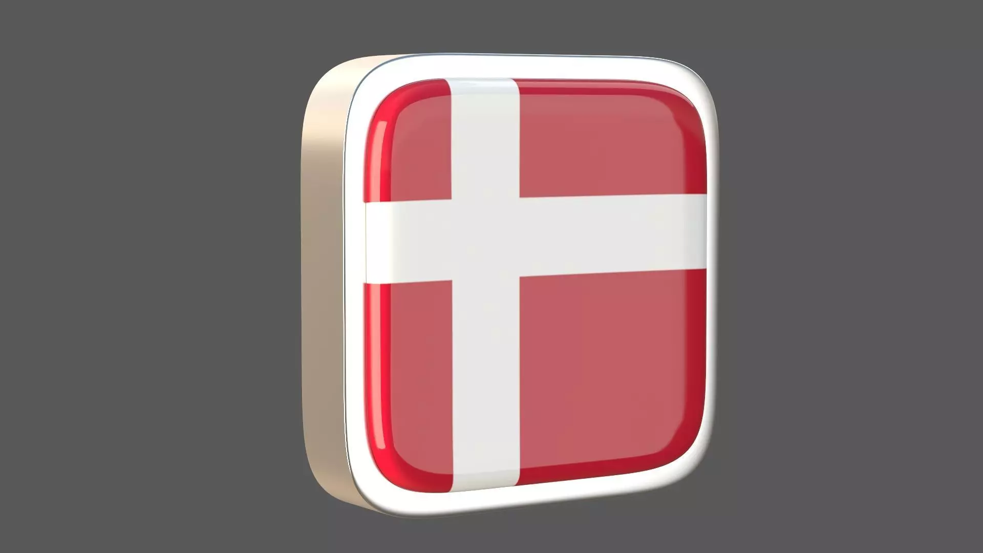 Denmark flage icon 3D model_0