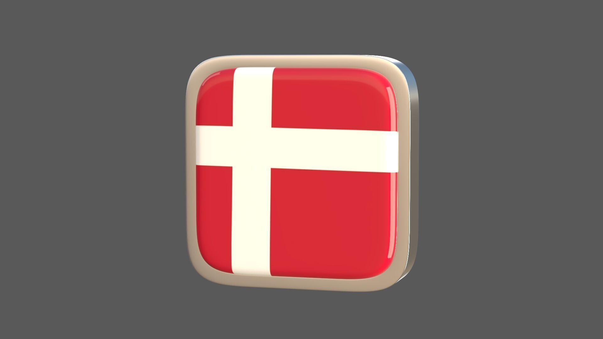 Denmark flage icon 3D model_3