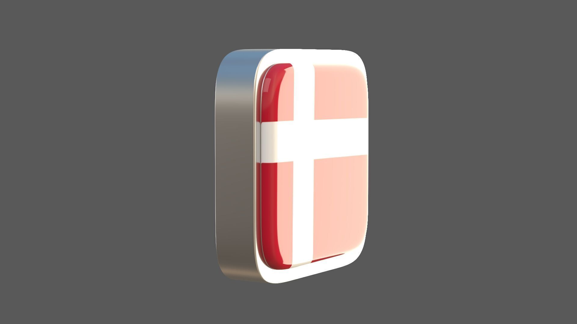 Denmark flage icon 3D model_2