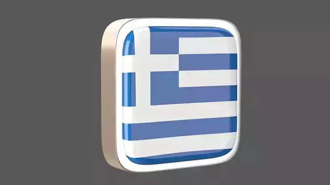 Greece flage icon 3D model