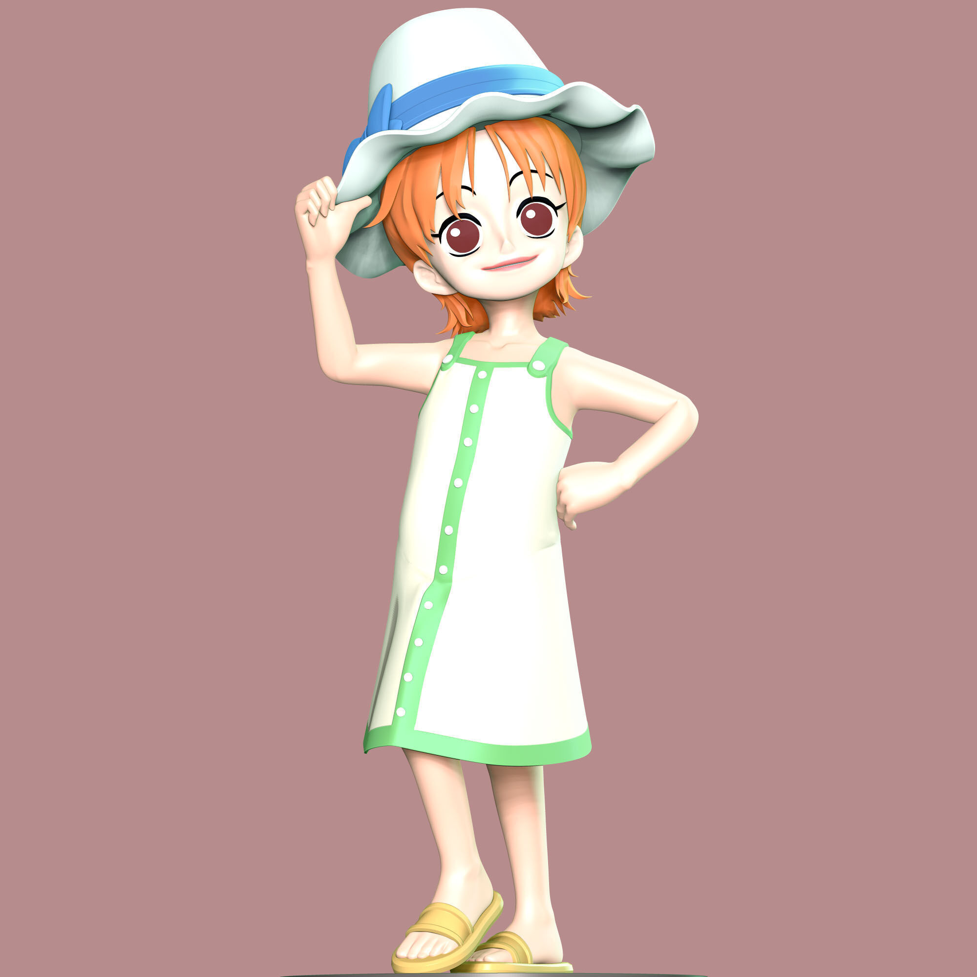 Kid Nami - One Piece 3D model 3D printable | CGTrader Kid Nami - One Piece 3D model 3D printable | CGTrader