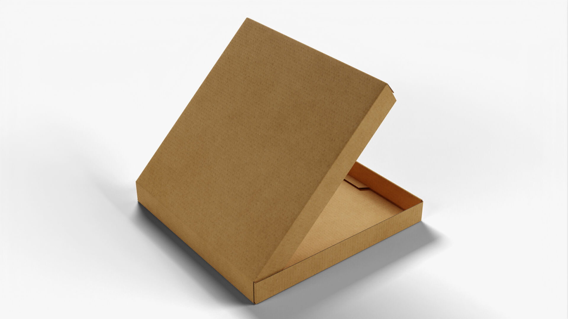 4 inch Kraft Paper Open Pizza Box 3D model_6