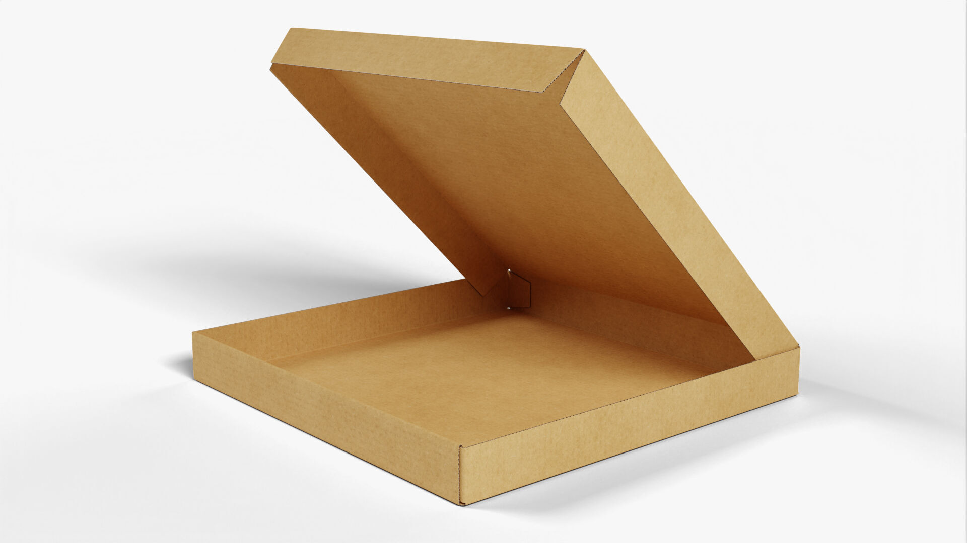 4 inch Kraft Paper Open Pizza Box 3D model_8
