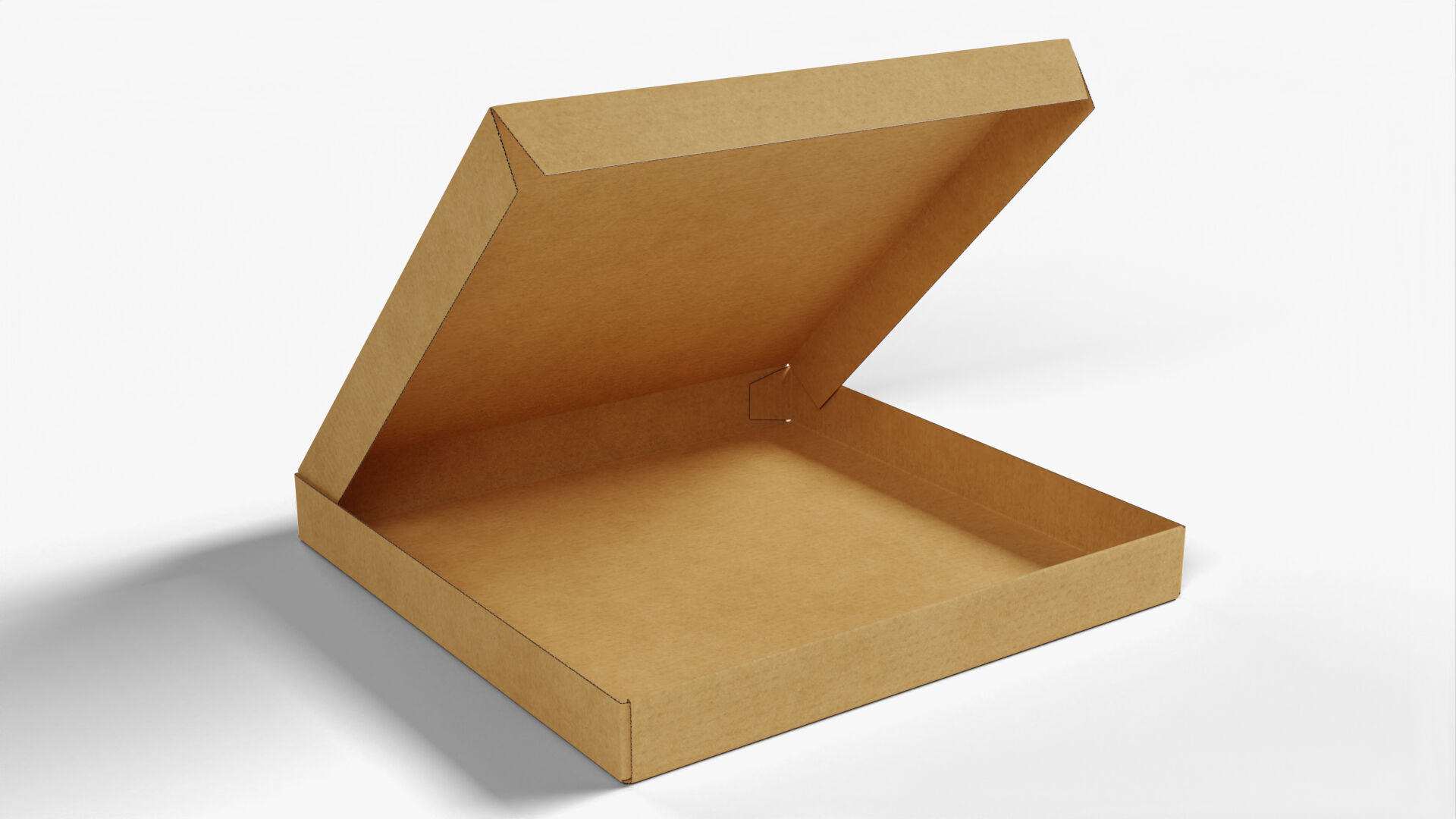 4 inch Kraft Paper Open Pizza Box 3D model_3