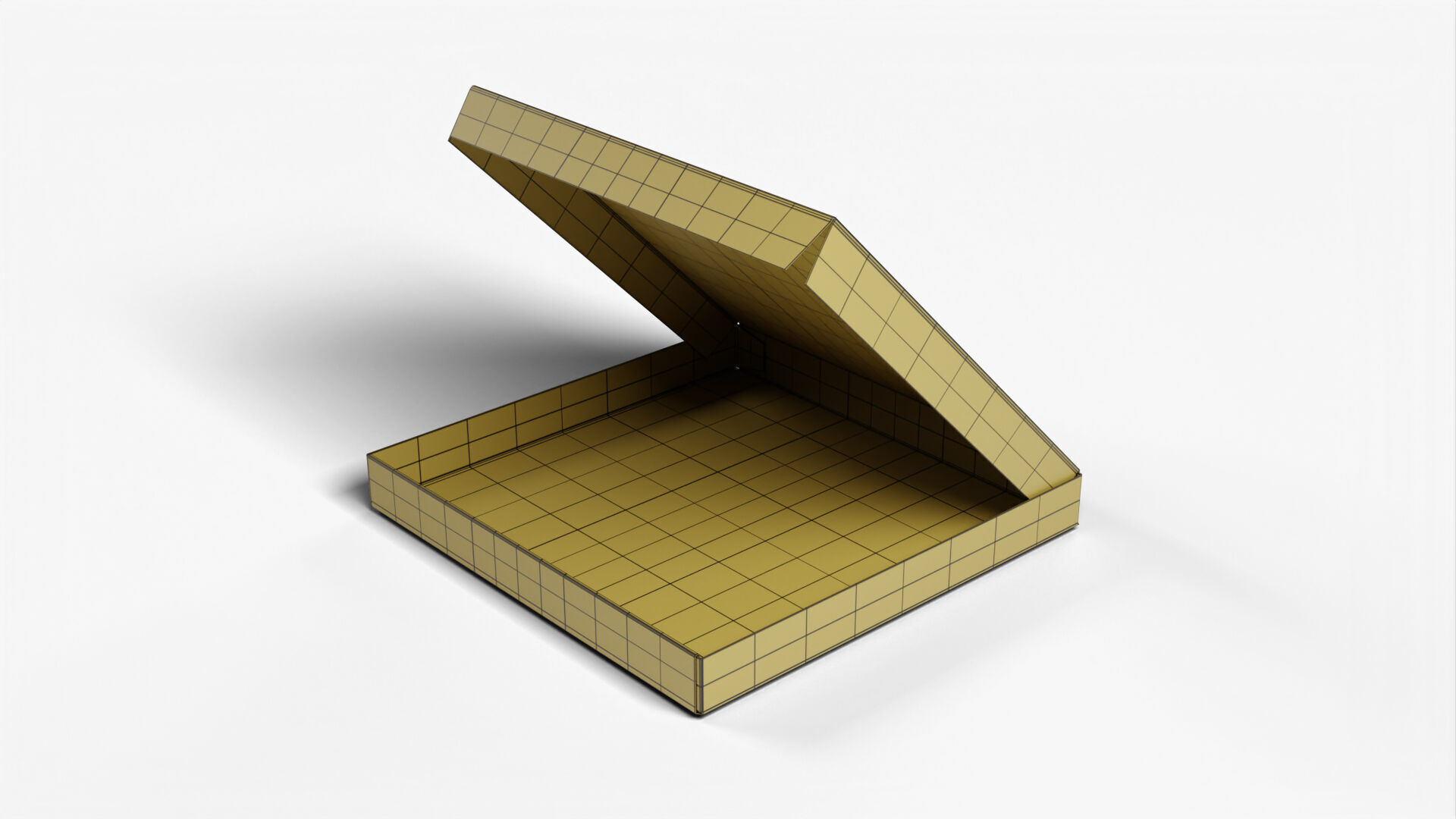 4 inch Kraft Paper Open Pizza Box 3D model_16