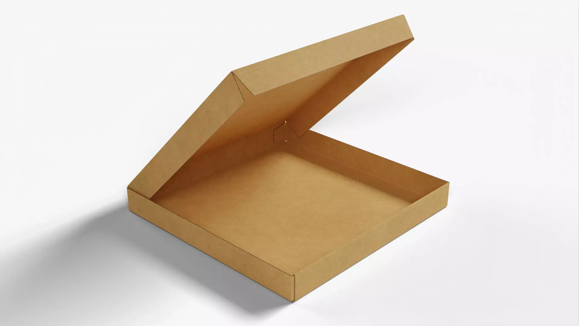 4 inch Kraft Paper Open Pizza Box 3D model_0