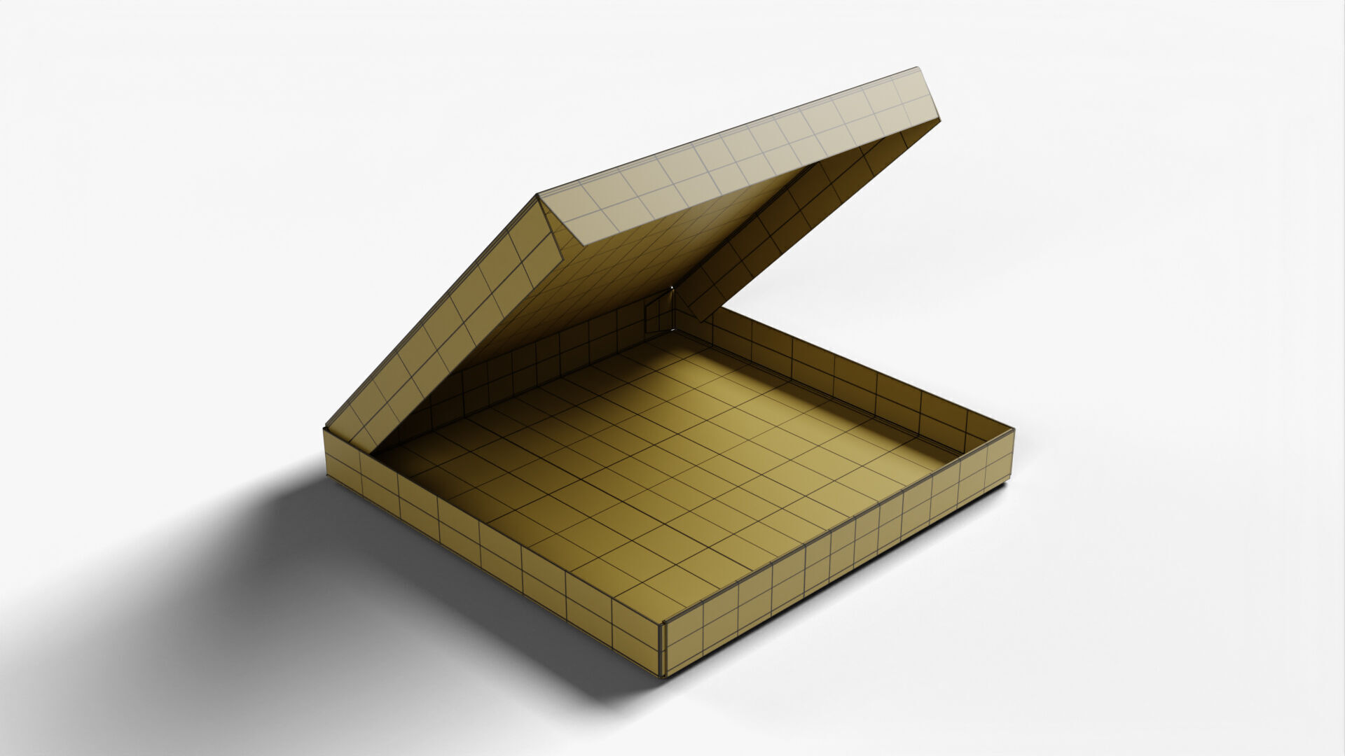 4 inch Kraft Paper Open Pizza Box 3D model_14