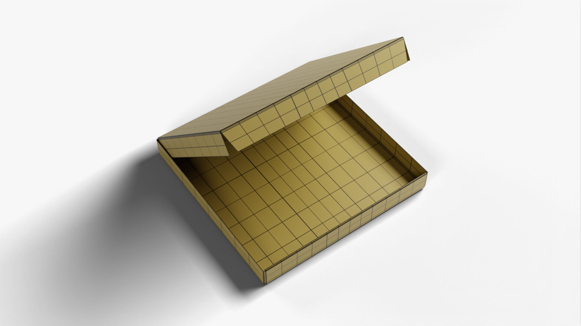 4 inch Kraft Paper Open Pizza Box 3D model_17