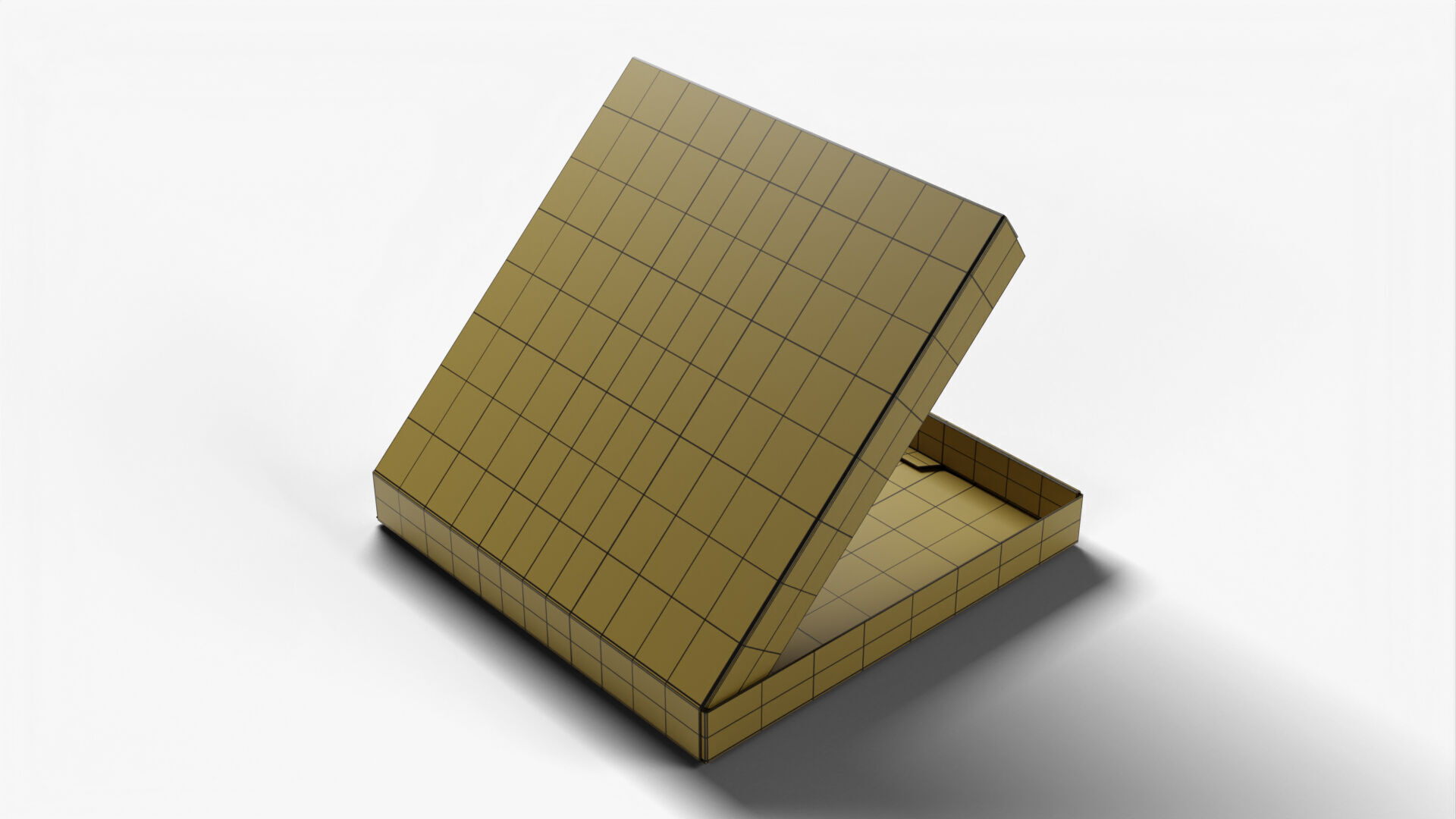 4 inch Kraft Paper Open Pizza Box 3D model_15