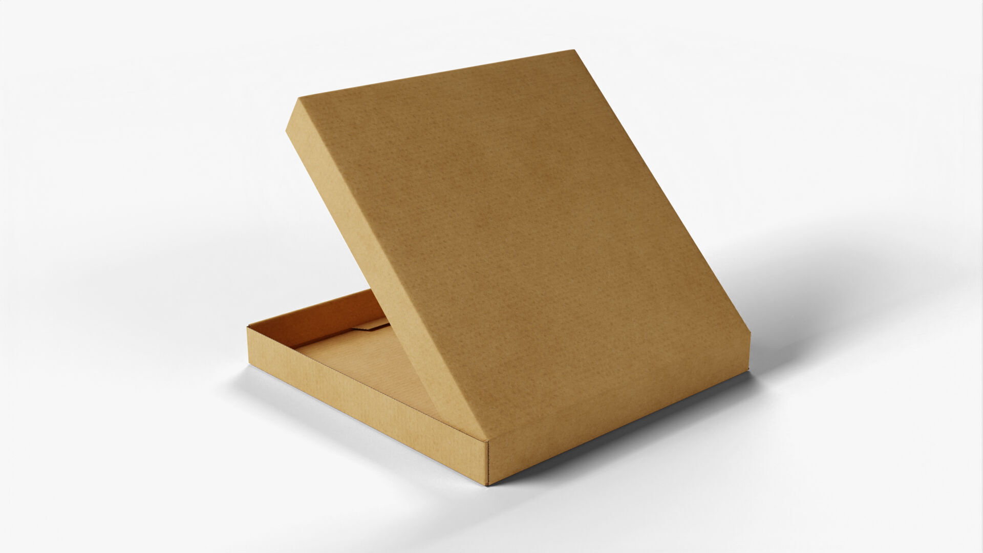 4 inch Kraft Paper Open Pizza Box 3D model_4