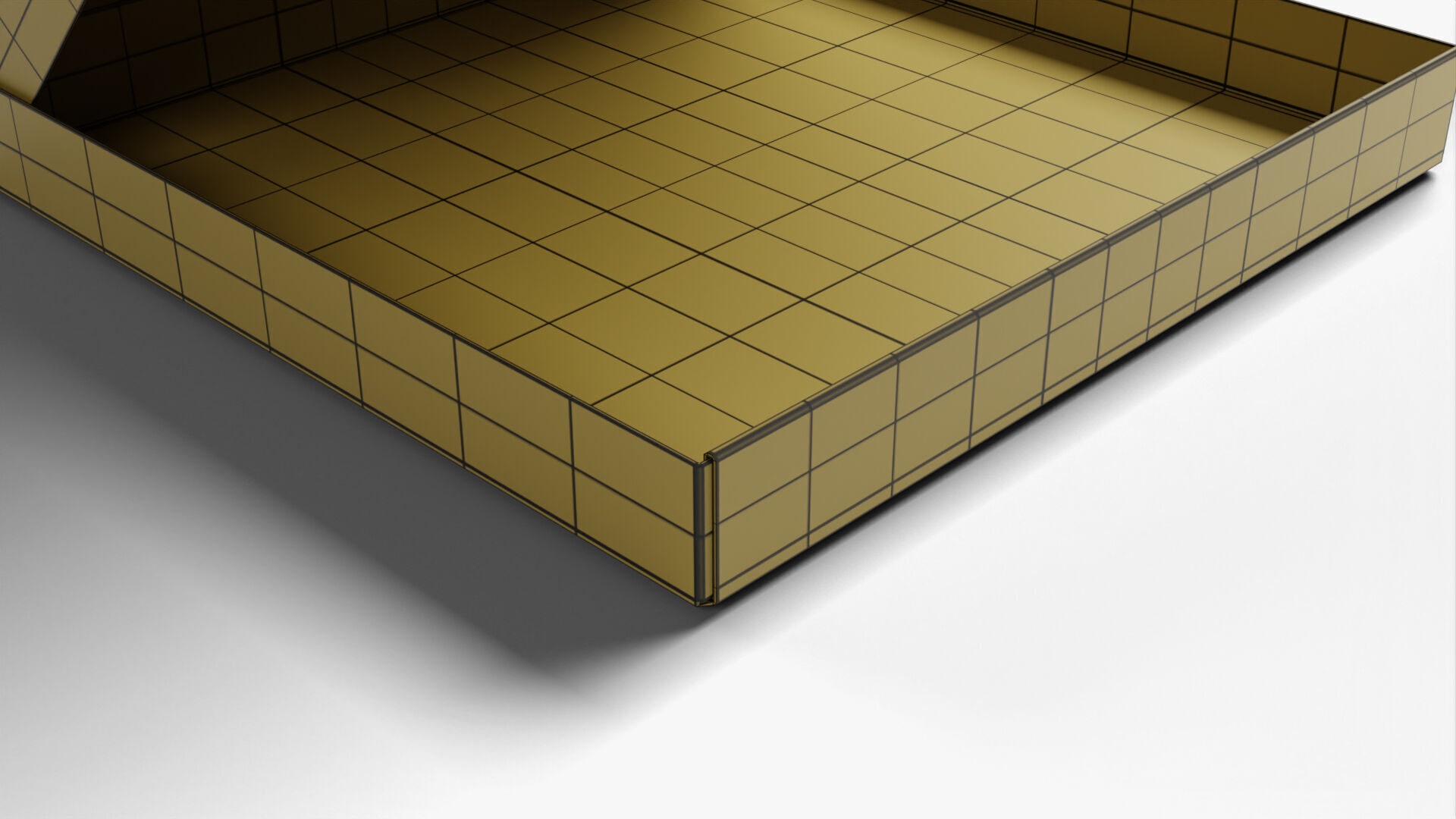 4 inch Kraft Paper Open Pizza Box 3D model_18