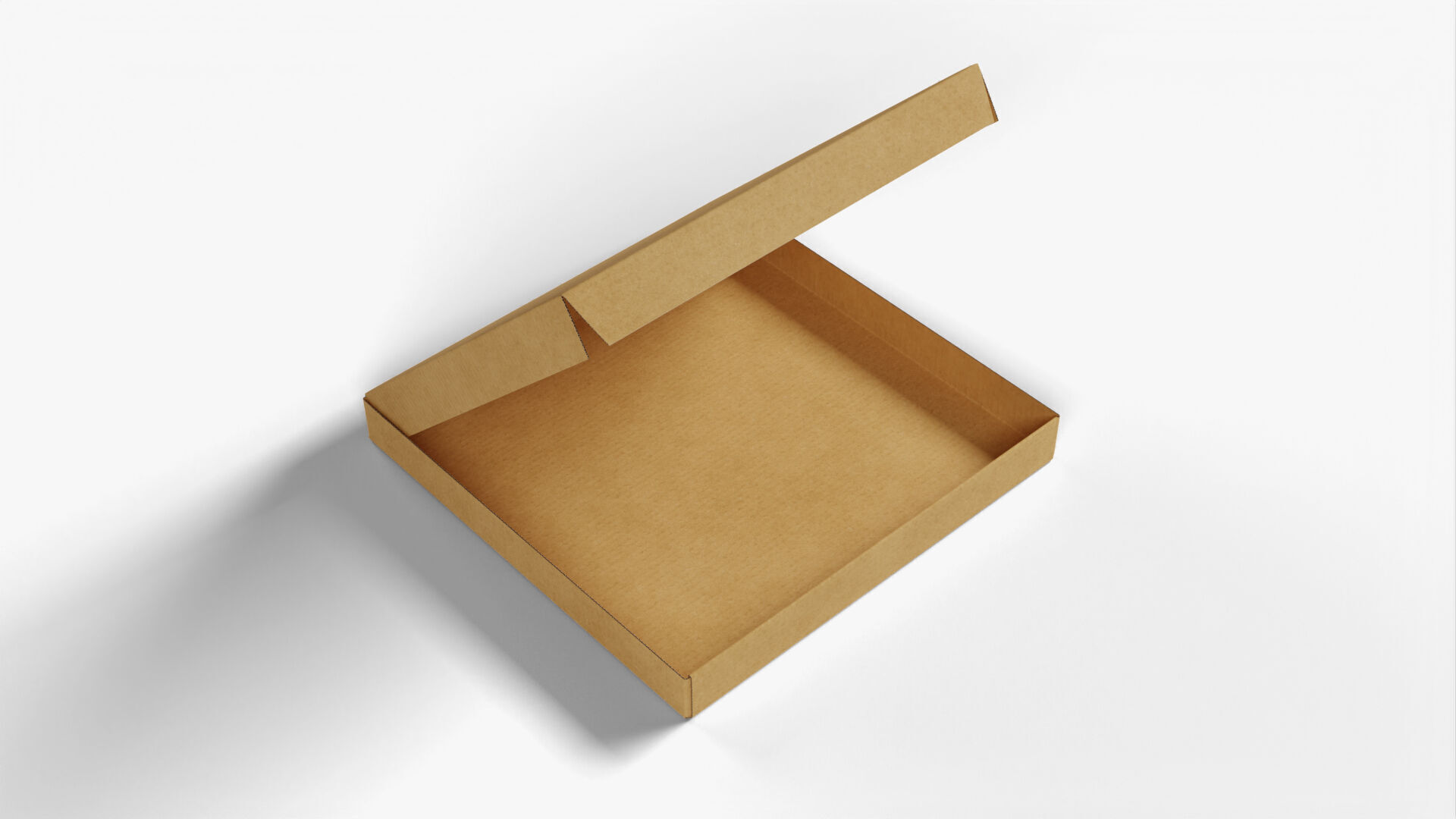 4 inch Kraft Paper Open Pizza Box 3D model_5