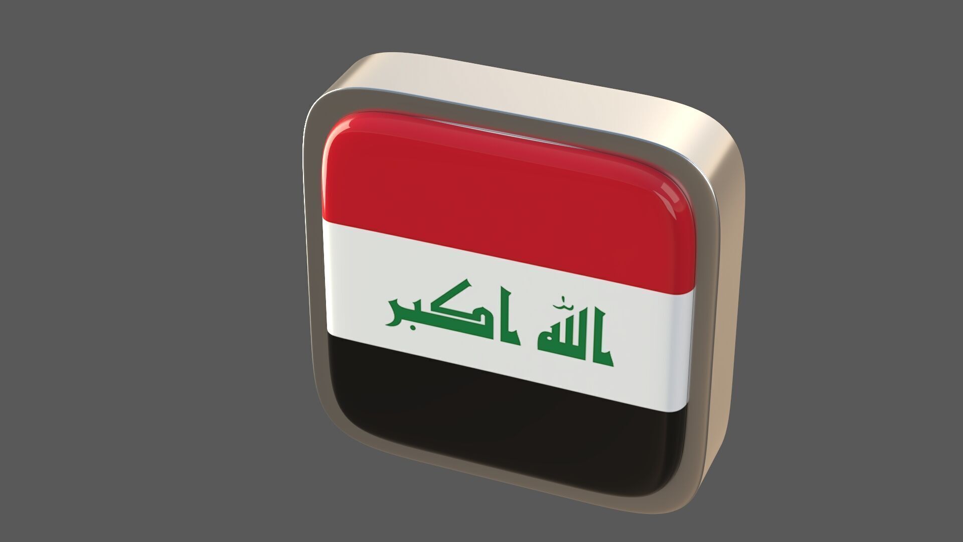 Iraq flag icon 3D model_4