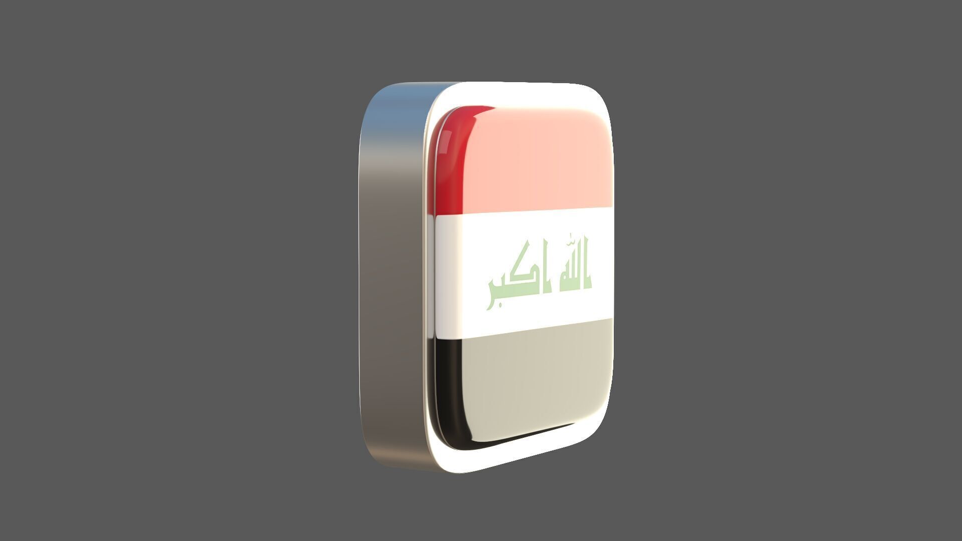 Iraq flag icon 3D model_2