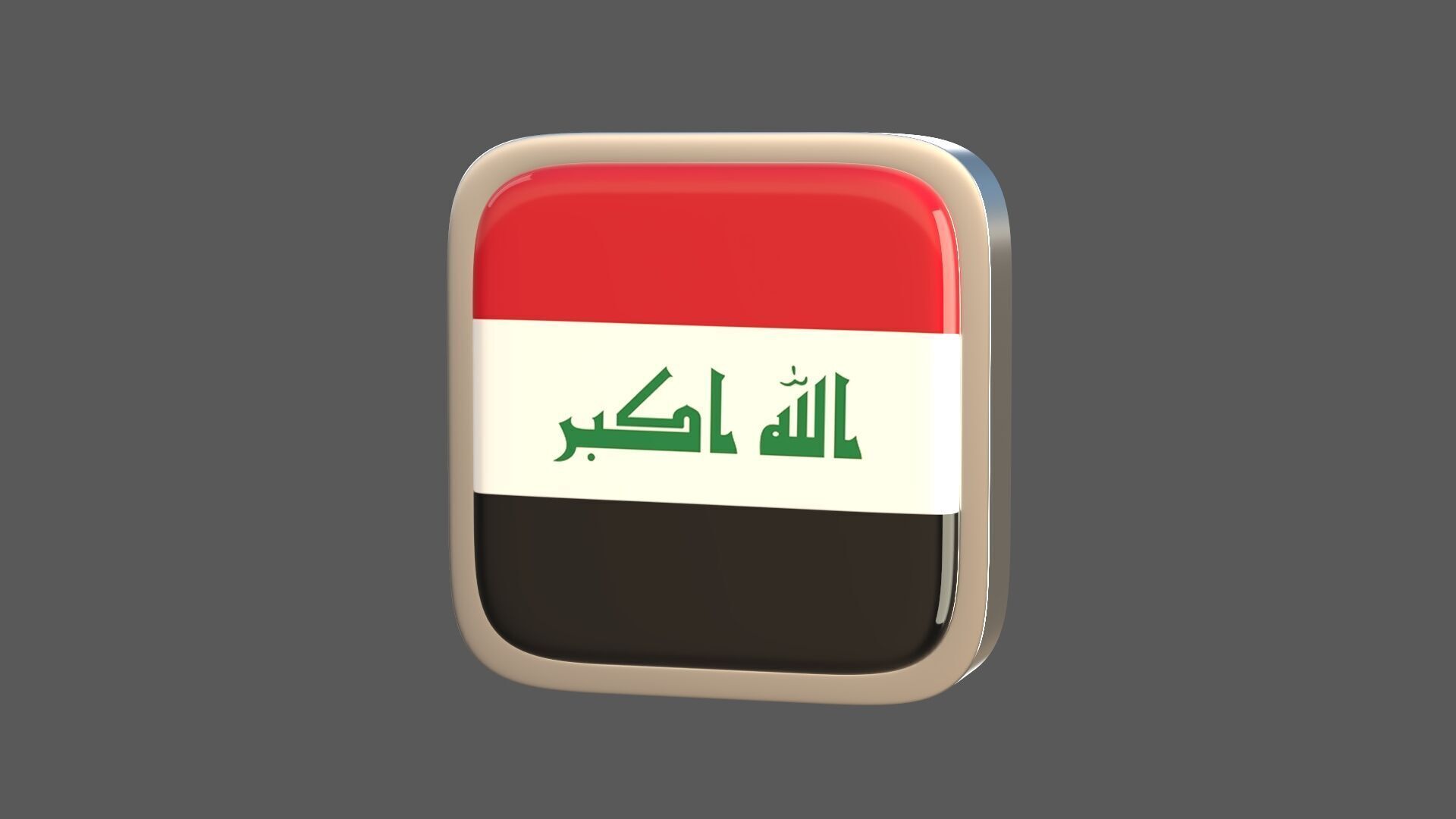 Iraq flag icon 3D model_3
