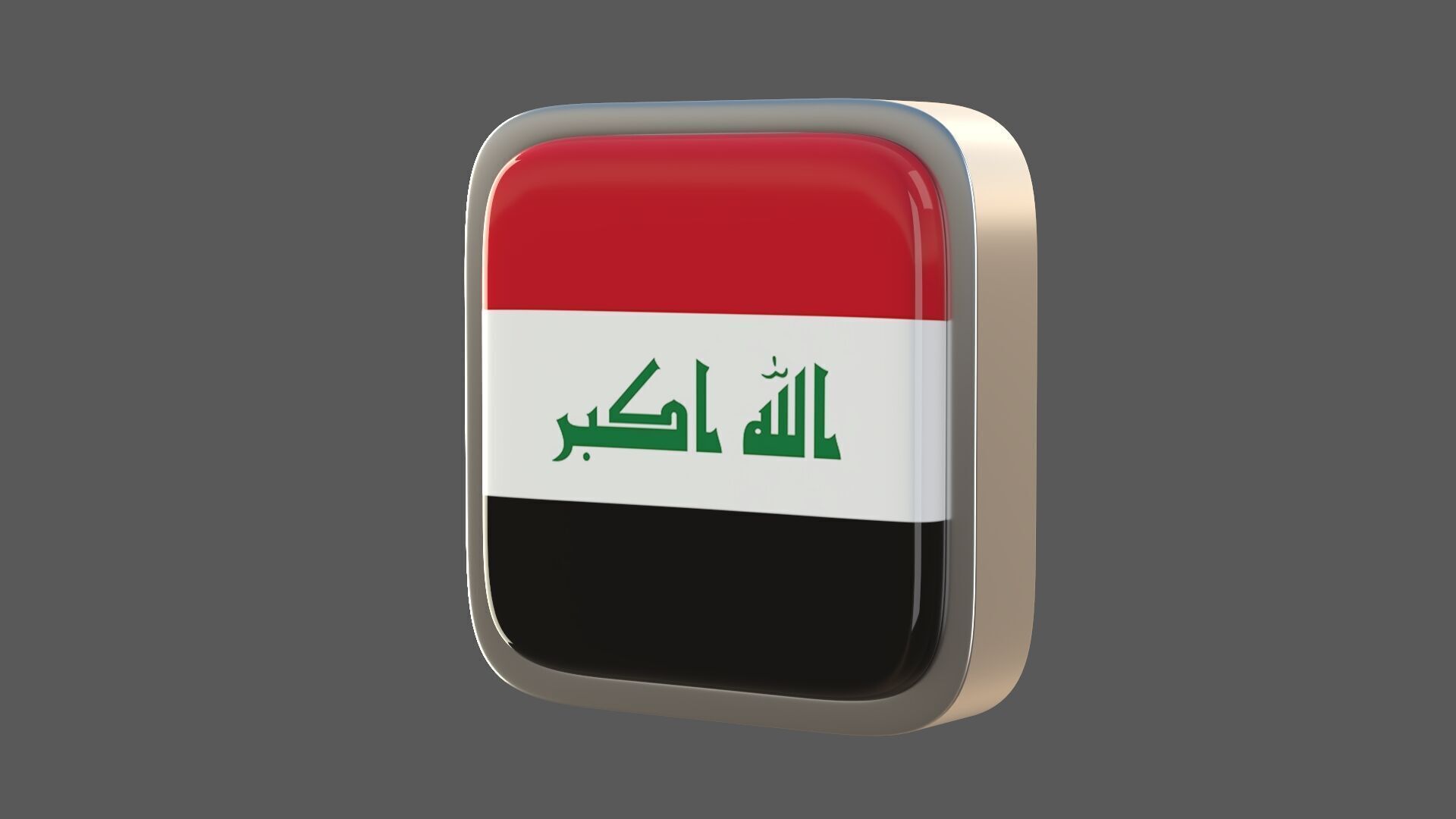 Iraq flag icon 3D model_1