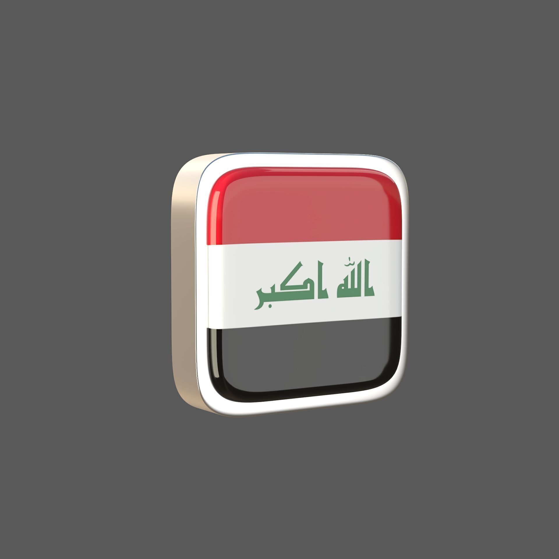 Iraq flag icon 3D model_6