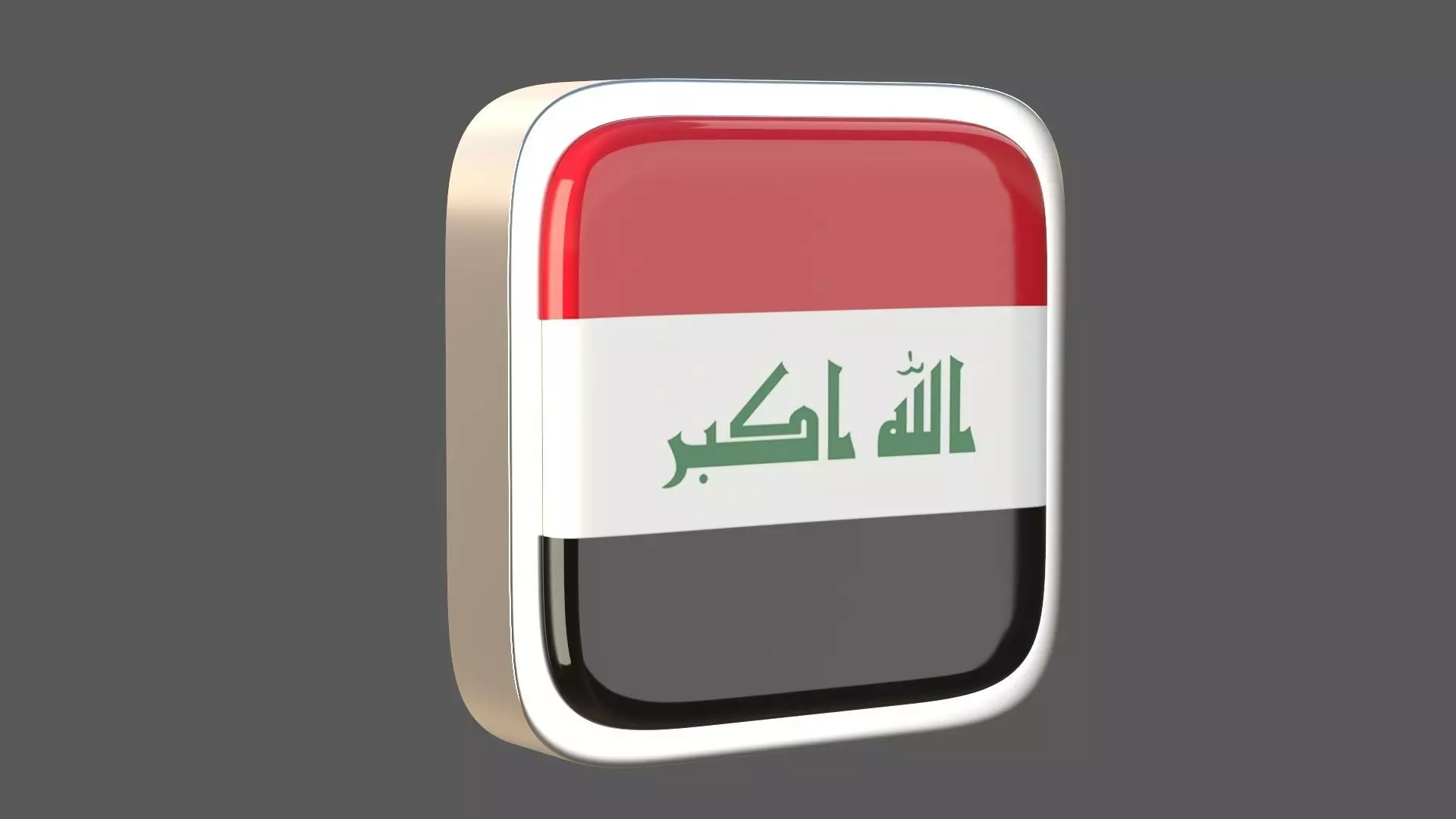 Iraq flag icon 3D model_0
