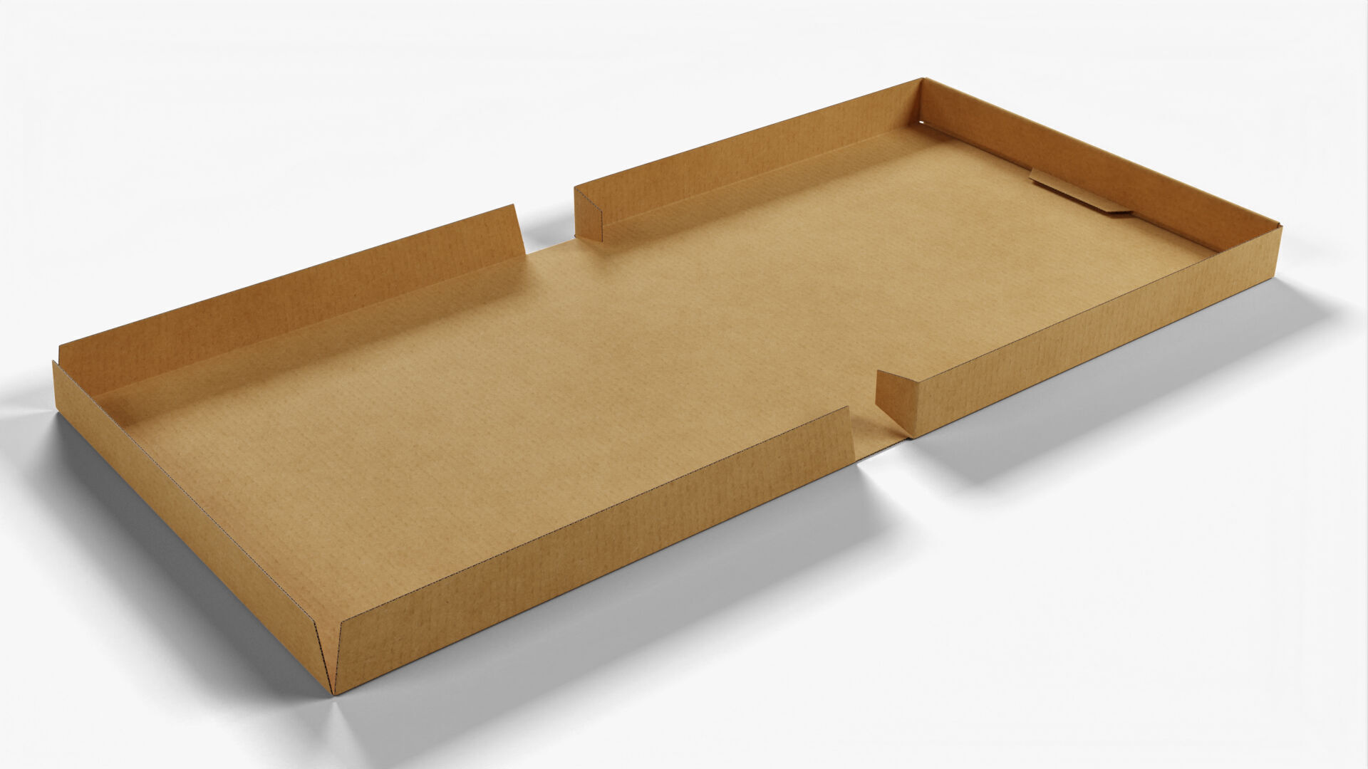 4 inch Kraft Paper Full Open Pizza Box 3D model_6