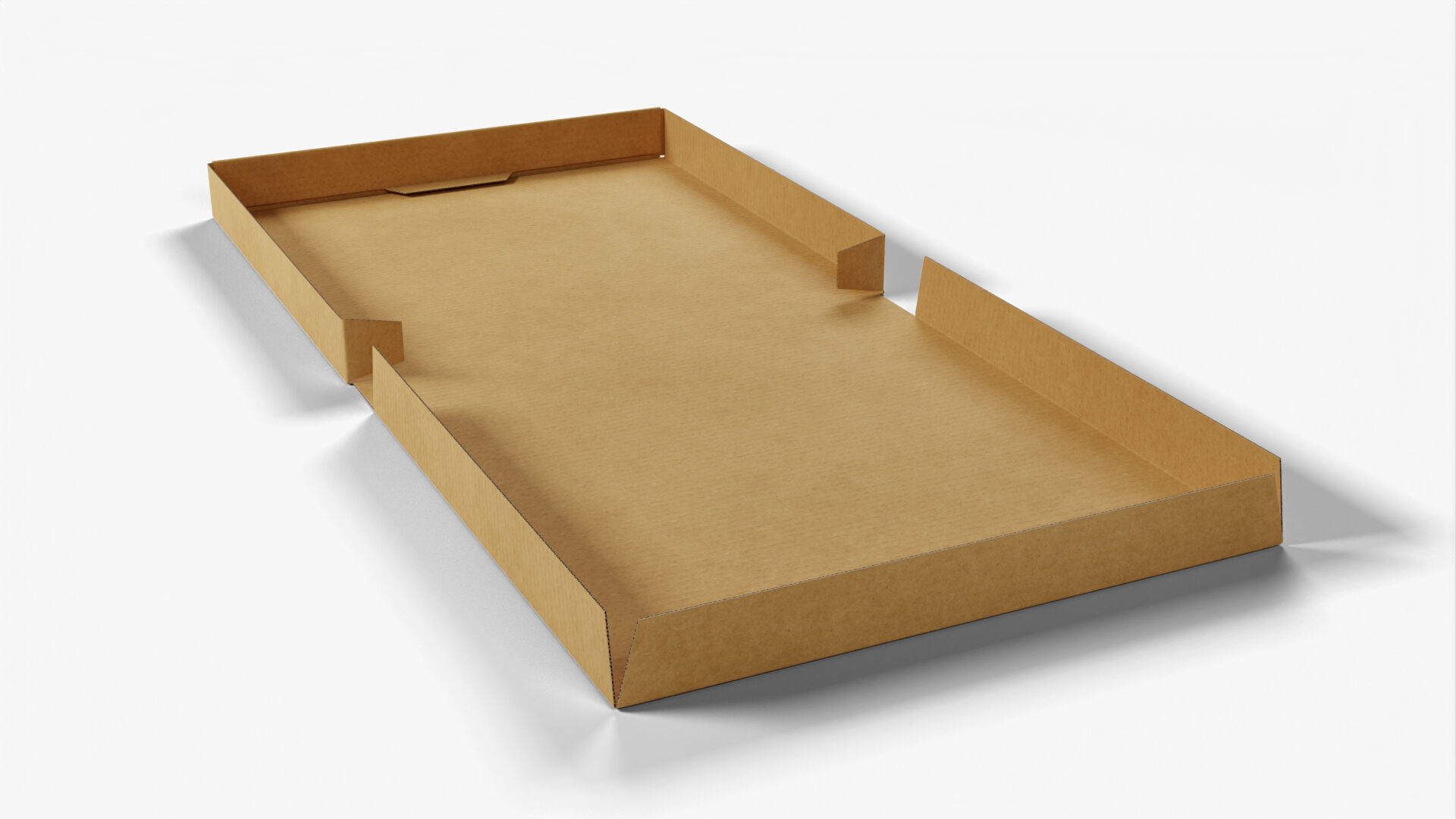 4 inch Kraft Paper Full Open Pizza Box 3D model_4