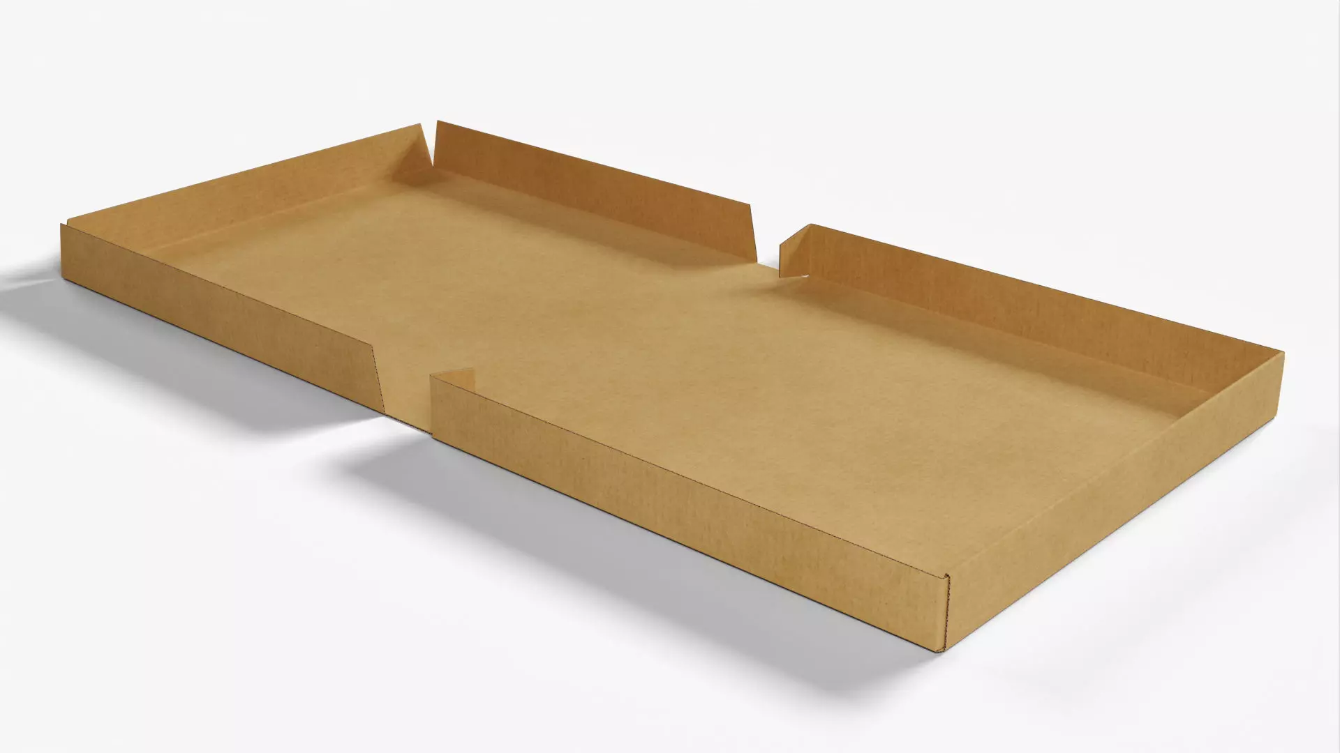 4 inch Kraft Paper Full Open Pizza Box 3D model_0