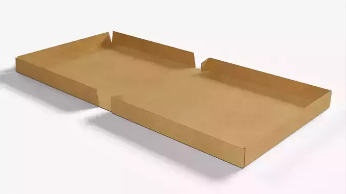 4 inch Kraft Paper Full Open Pizza Box 3D model 4 inch Kraft Paper Full Open Pizza Box 3D model