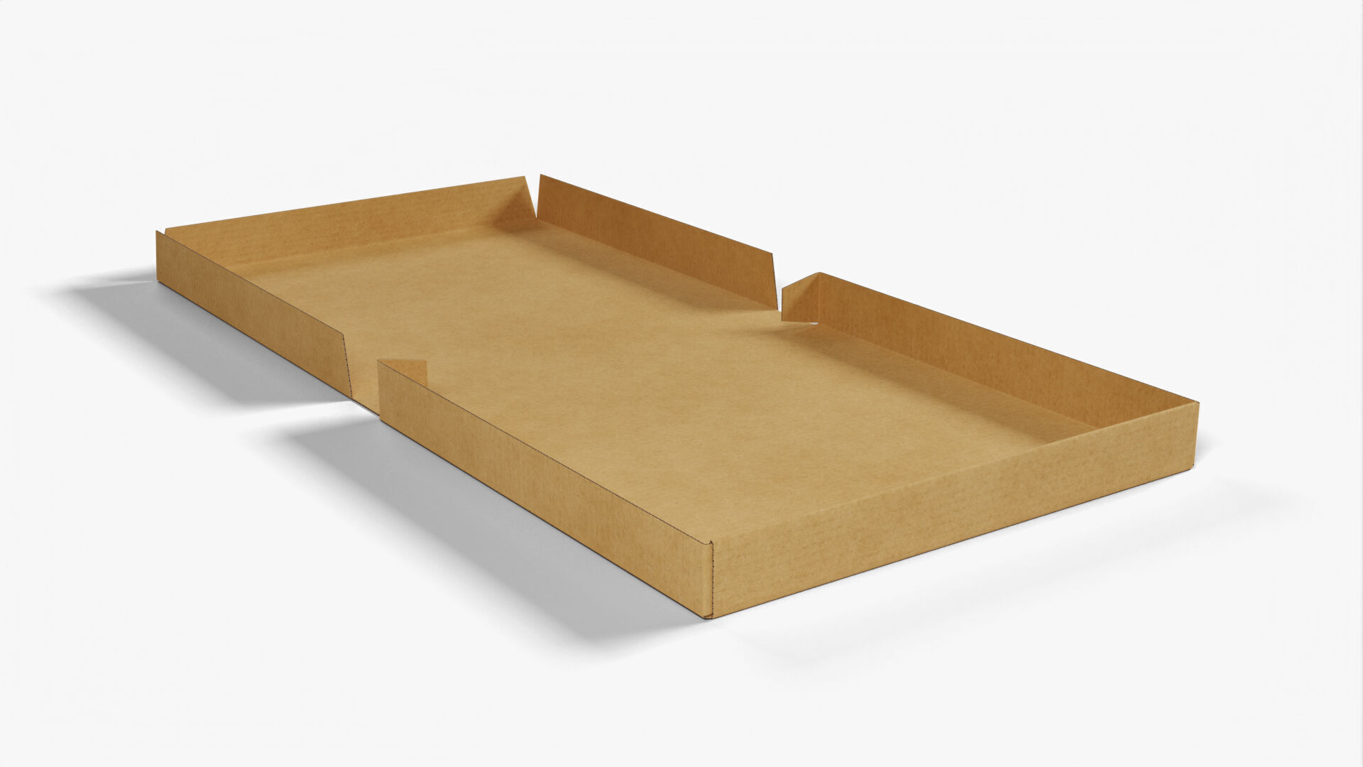 4 inch Kraft Paper Full Open Pizza Box 3D model_3
