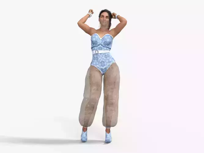 Persian Princess Rigged Animated Low-poly 3D model