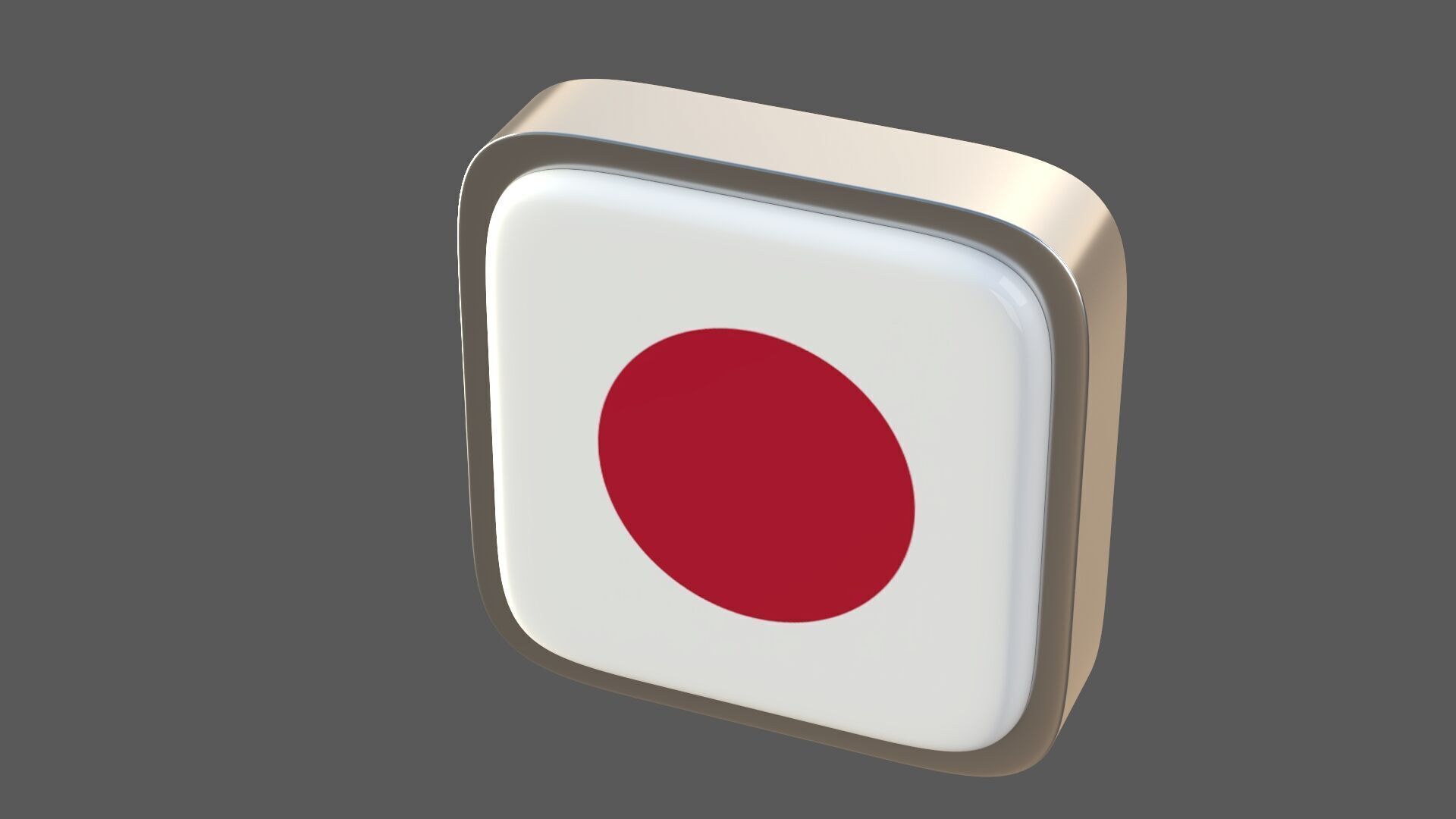 Japan Flage icon 3D model_4