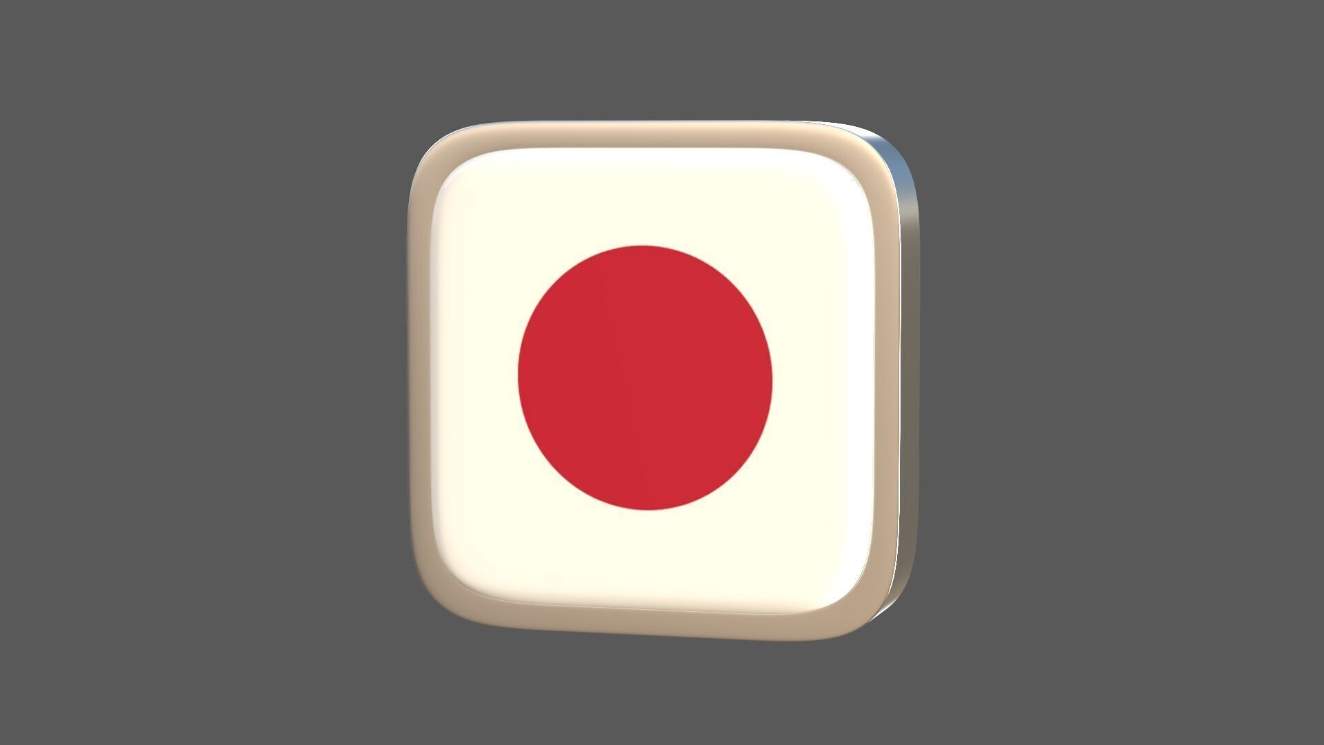 Japan Flage icon 3D model_3