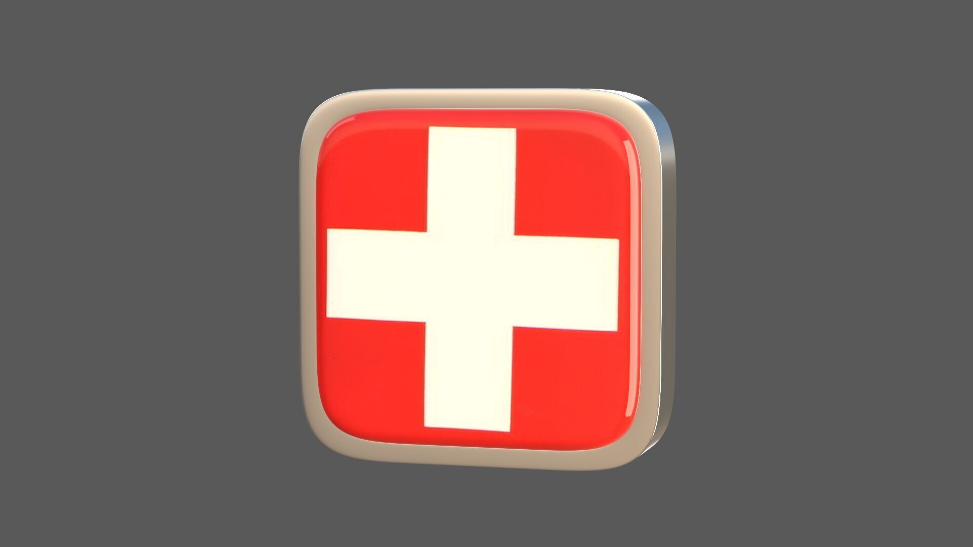 Switzerland flag icon 3D model_3